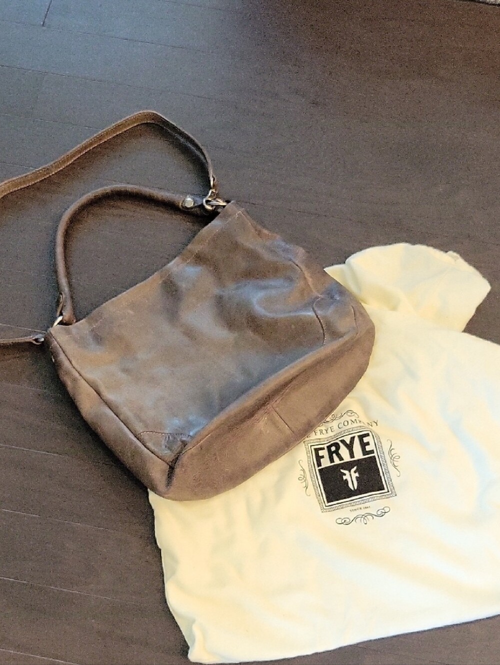 FRYE Brown Leather Bag with Removable Shoulder Strap